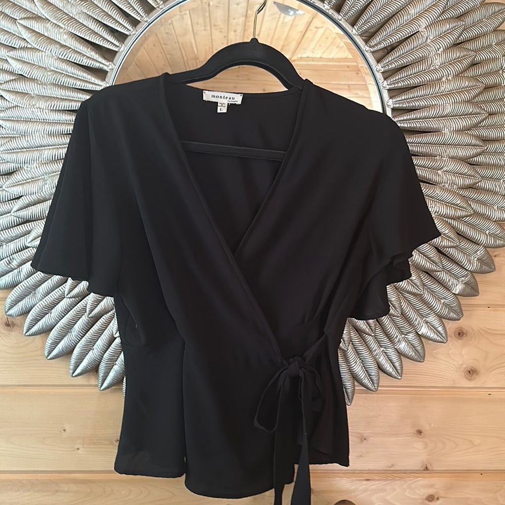 NWT Black blouse by Monteau